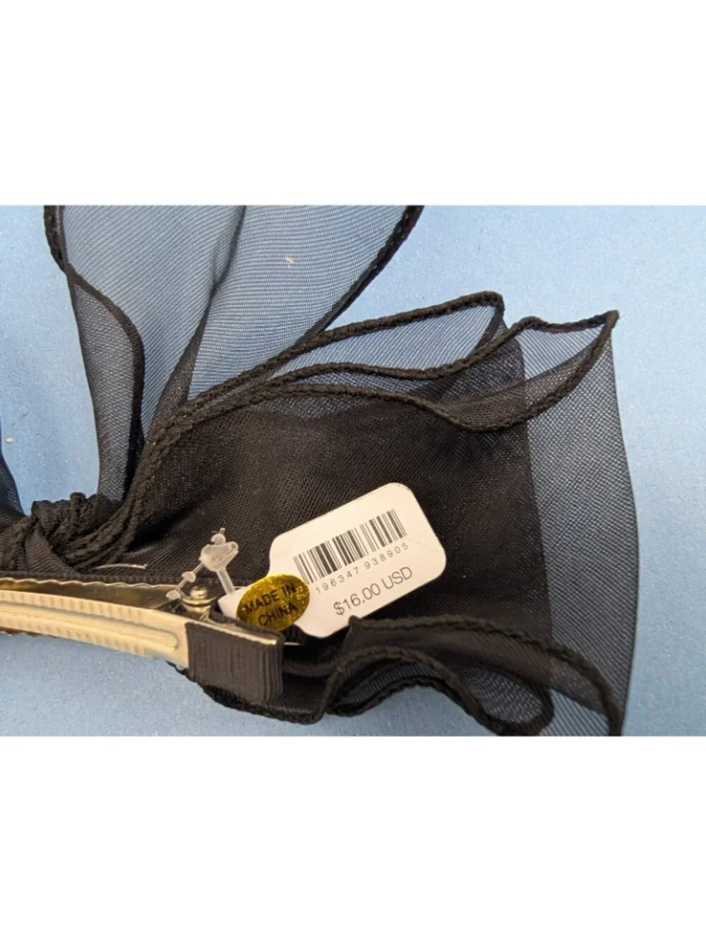 Free People Black Lace Hair Bow Tie